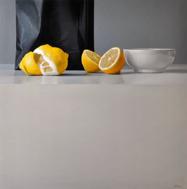 Fernando O'Connor "Lemons and Bowl" Oil on canvas 90 x 90 cm