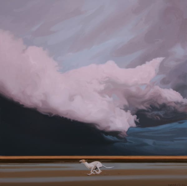 Phillip Harris "Storm Dog 1" Oil on aluminum 20 x 20 cm