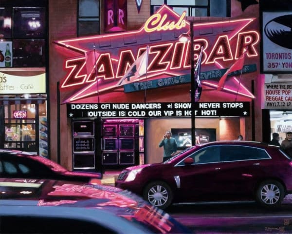 Tad Suzuki "Club Zanzibar: Neon Studies " 61 x 76 cm Acrylic on canvas