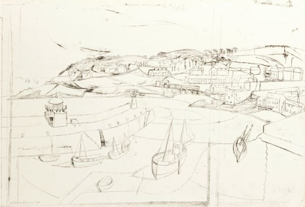 St Ives, 1950 'offset drawing' on paper