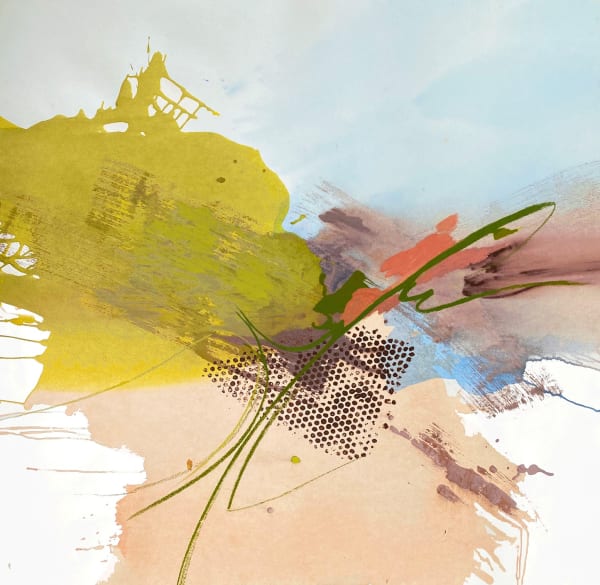 'A Kiss of Springtime' 2024, mixed media on paper