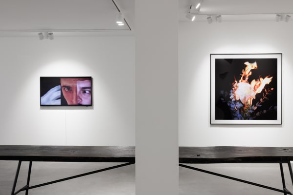 Installation view NYC | MUC | BER : Destionation Murnau with works by Marco Stanke and Michael Ullrich alongside selected paintings of NY-based artist Judy Rifka. PULPO GALLERY 2024.