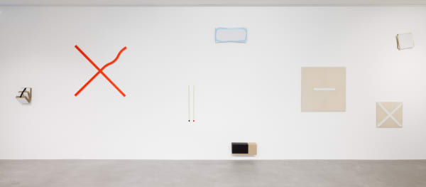Installation view NYC | MUC | BER : Destionation Murnau with works by Marco Stanke and Michael Ullrich alongside selected paintings of NY-based artist Judy Rifka. PULPO GALLERY 2024.