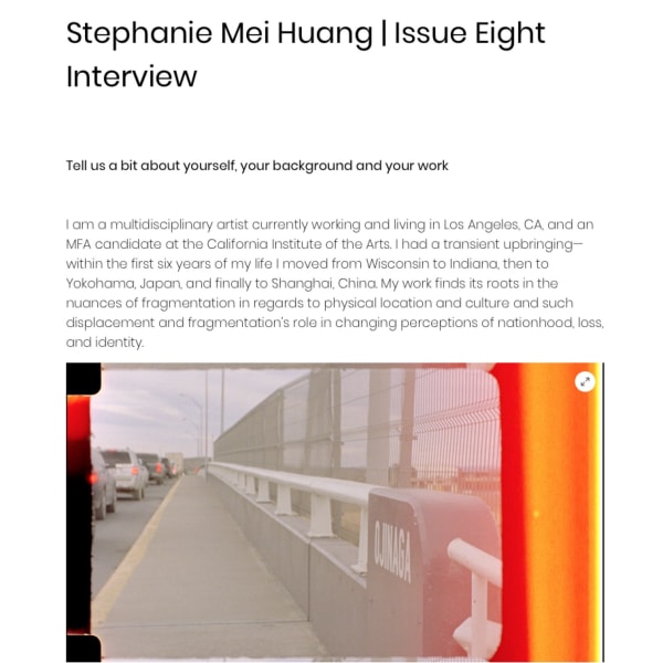 stephanie mei huang for Issue Eight Interview