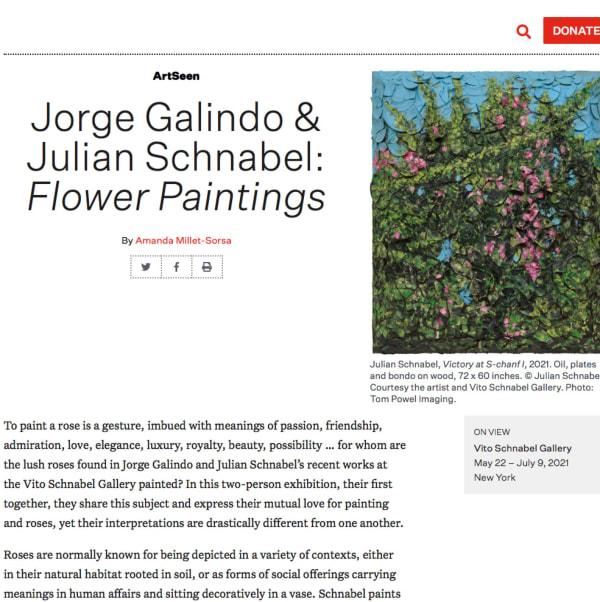 THE BROOKLYN RAIL on Jorge Galindo & Julian Schnabel: Flower Paintings