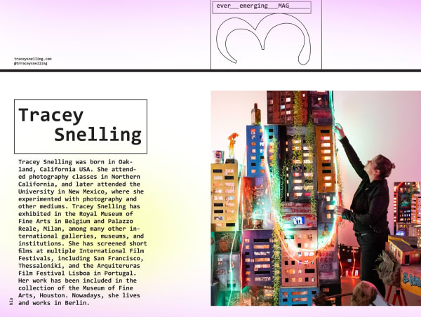 The artist Tracey Snelling in ever_emerging_mag