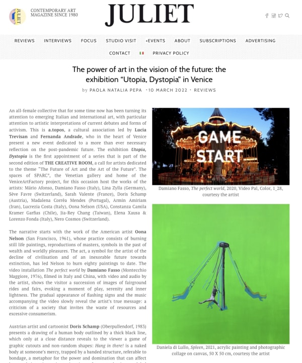 The power of art in the vision of the future: the exhibition "Utopia, Dystopia" in Venice
