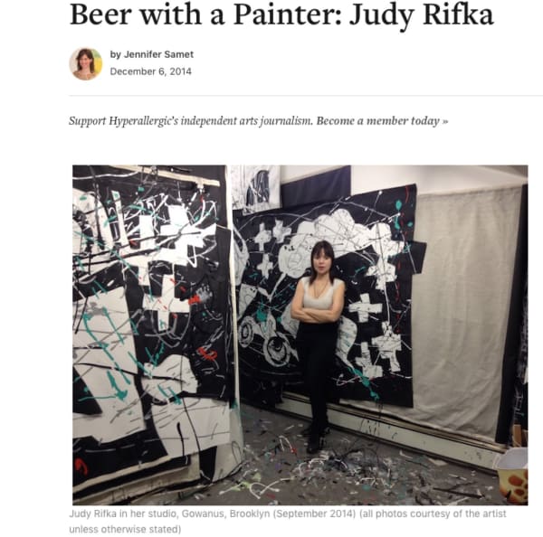 Hyperallergic: Beer with a Painter - Judy Rifka