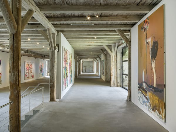 Installation View Jorge Galindo: Flower Paintings and works made in collaboration with Pedro Almodóvar Hall Art Foundation | Schloss Derneburg Museum Courtesy Hall Art Foundation Photo: Roman März