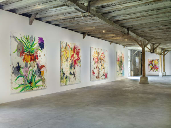 Installation View Jorge Galindo: Flower Paintings and works made in collaboration with Pedro Almodóvar Hall Art Foundation | Schloss Derneburg Museum Courtesy Hall Art Foundation Photo: Roman März