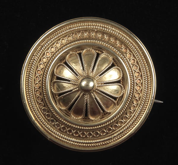 CASTELLANI WORKSHOP, SUNFLOWER BROOCH, ROME, MID 19TH CENTURY