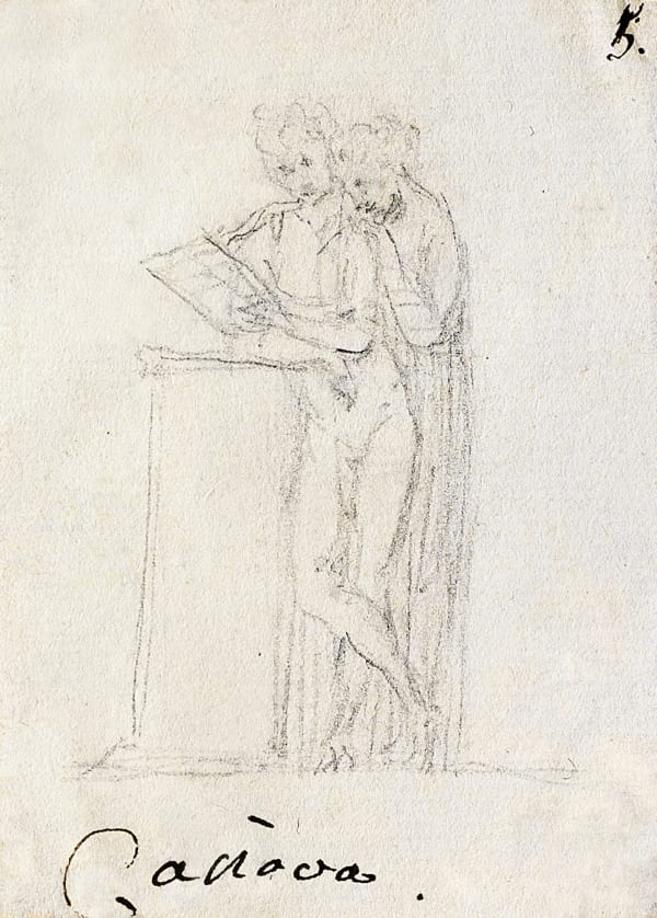 ANTONIO CANOVA, TWO FEMALE FIGURES STANDING, EMBRACING AS THEY READ, CIRCA 1797-1799