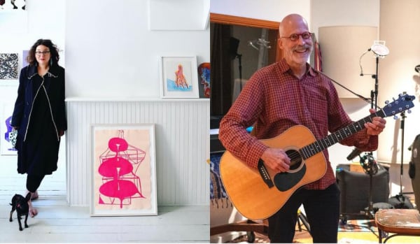 (Left) Artist Joanne Greenbaum. Photo by Costas Picadas. (Right) Artist B. Wurtz. Photo by Randi Malkin Steinberger.