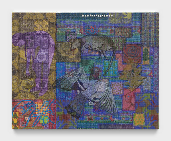 Talia Levitt, NYC Memento Mori (sm), 2023. Acrylic on canvas, 24 x 30 inches. Courtesy the artist and Rachel Uffner...