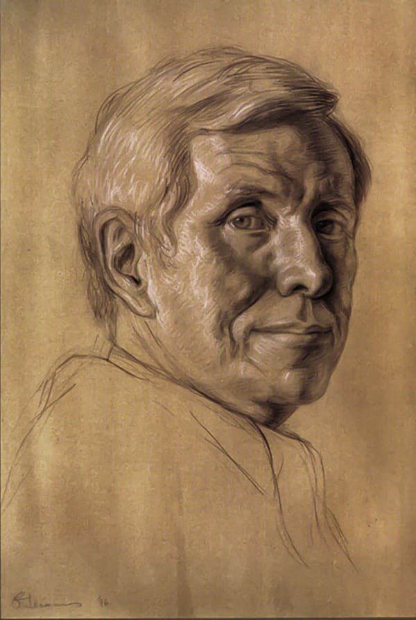 The working drawing for the portrait “Radical Restraint” 1996 Charcoal and chalk on paper 60 x 45 cm Private Collection