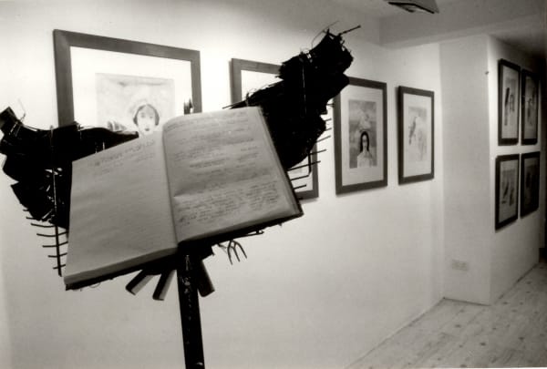 Rebecca Hossack Art Gallery Interior. Paul Moriarty and Ann Carrington Exhibitions. March 1988. Photo by Brian Cooper
