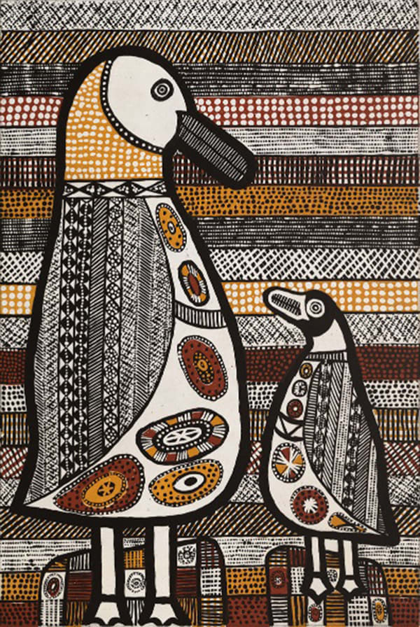 Janice Murray Jilamarini Tirrintirri Burdekin Ducks Three Colour Sugar Life And Aquatint 90 X 60Cm Edition Of 30 Rebecca Hossack Art Gallery