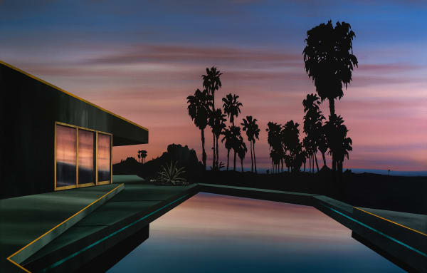 Laurence Jones, Black Palms at Dawn, 2019, acrylic on linen, 180 x 115 cm