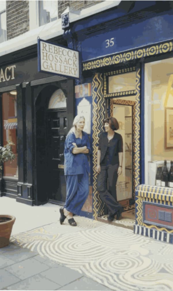 Exterior of the Rebecca Hossack Art Gallery painted by Jimmy Pike, 12 February 1991