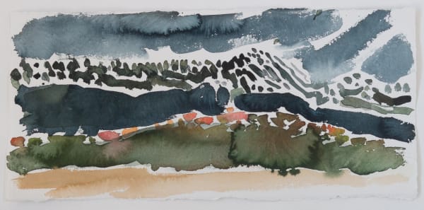 Besignan Valley Watercolour On Khadi Paper 28X59Cm