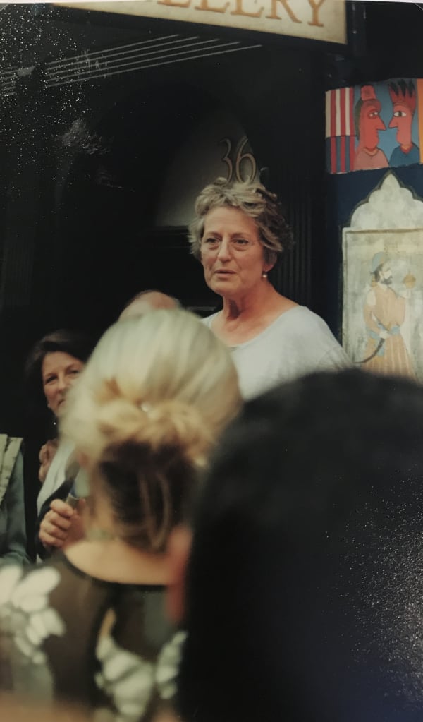 Germaine Greer speaking at the Rebecca Hossack Art Gallery