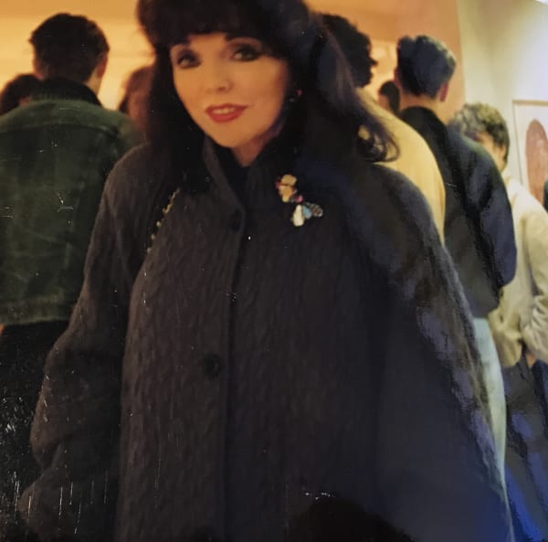 Dame Joan Collins at the Rebecca Hossack Gallery