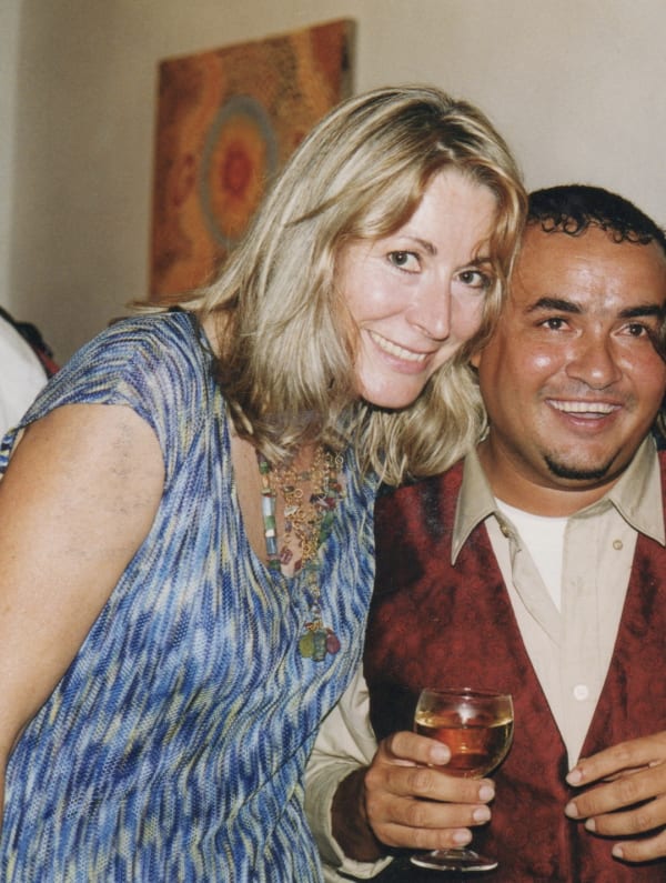 Rebecca Hossack and Dennis Nona at the Gallery