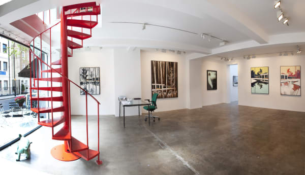 Main room of the Rebecca Hossack Art Gallery in Fitzrovia, London
