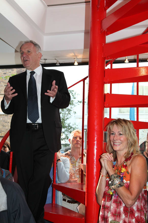 Rebecca Hossack with Australian High Commission, John Dauth at 2010 Songlines exhibition