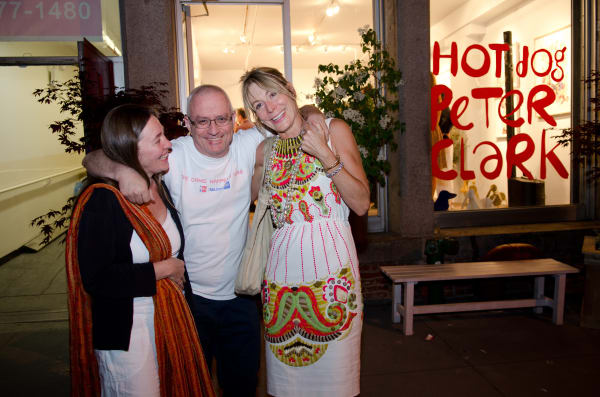 Rebecca Hossack and Dr Jayne Raper outside Rebecca Hossack Art Gallery in New York