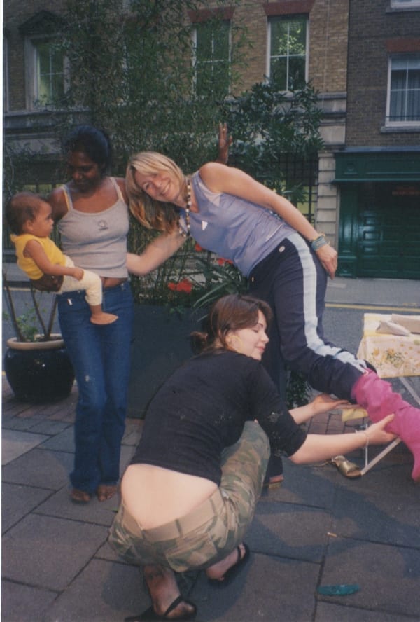 Dhalulu Ganambarr and Rebecca Hossack