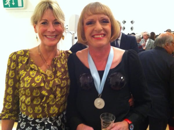 Rebecca Hossack and Grayson Perry CBE RA
