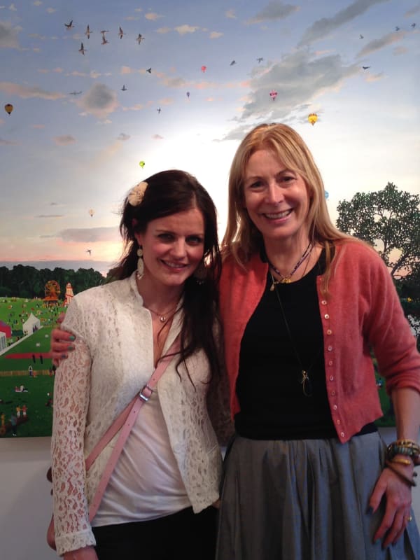Rebecca Hossack and Emma Haworth at the Rebecca Hossack Art Gallery, London for Emma's Spring Exhibition