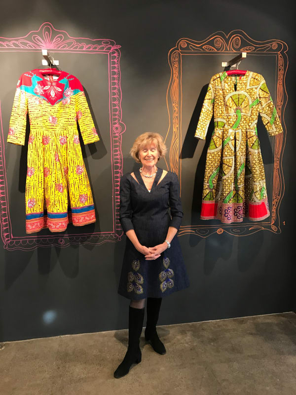 Olivia Donnan at Jet Shenkman's show 'Eponine' at the Rebecca Hossack Art Gallery, London