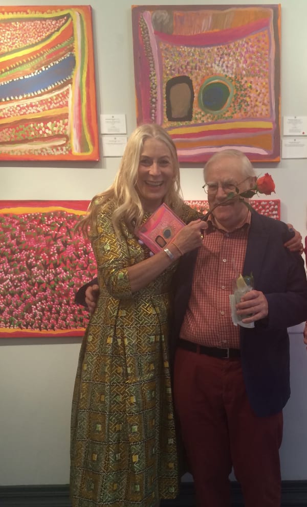 Rebecca Hossack and Richard Freeman at Artists of Fitzroy Crossing Exhibition London