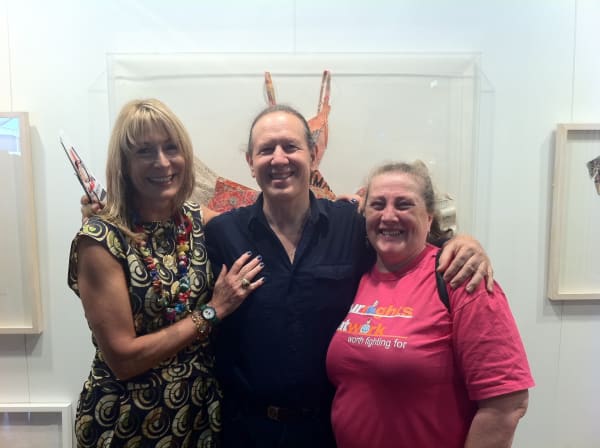 Rebecca Hossack with Steve and Gerry Morgan