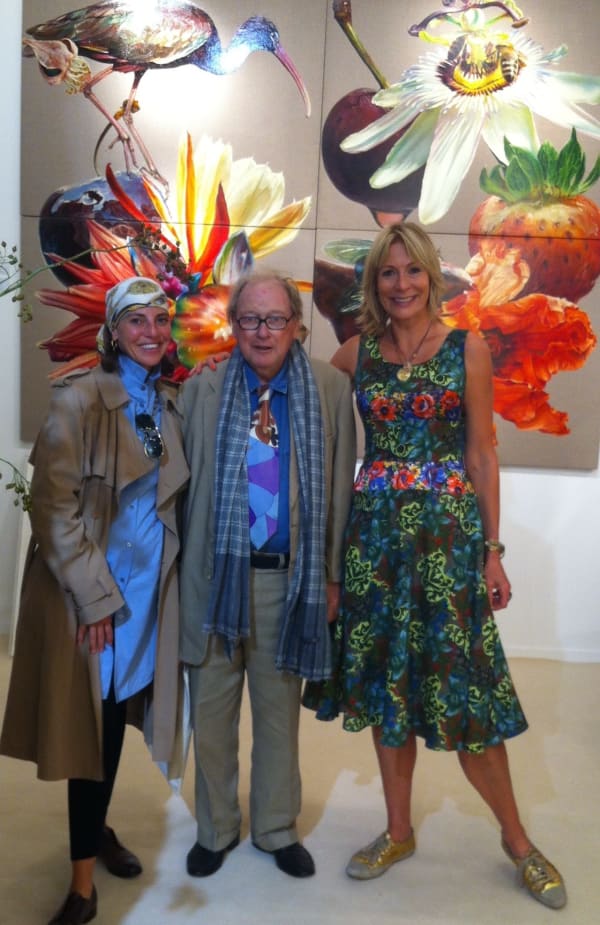 Rebecca Hossack with Lord and Lady McAlpine at LAPADA Art & Antiques Fair