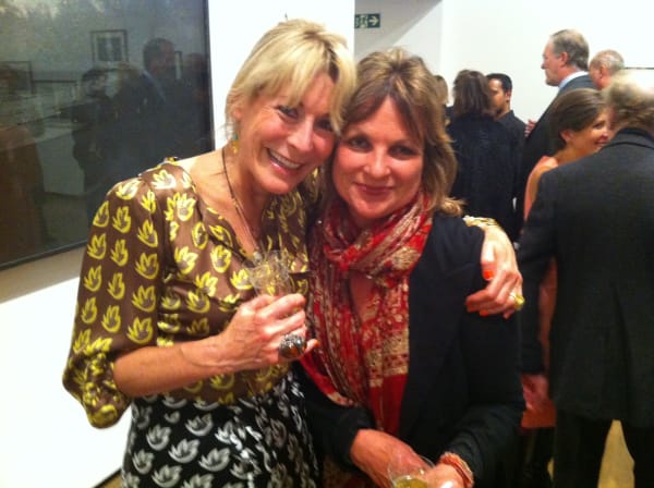Rebecca Hossack with Viscountess Caroline Windsor at Rebecca Hossack Art Gallery