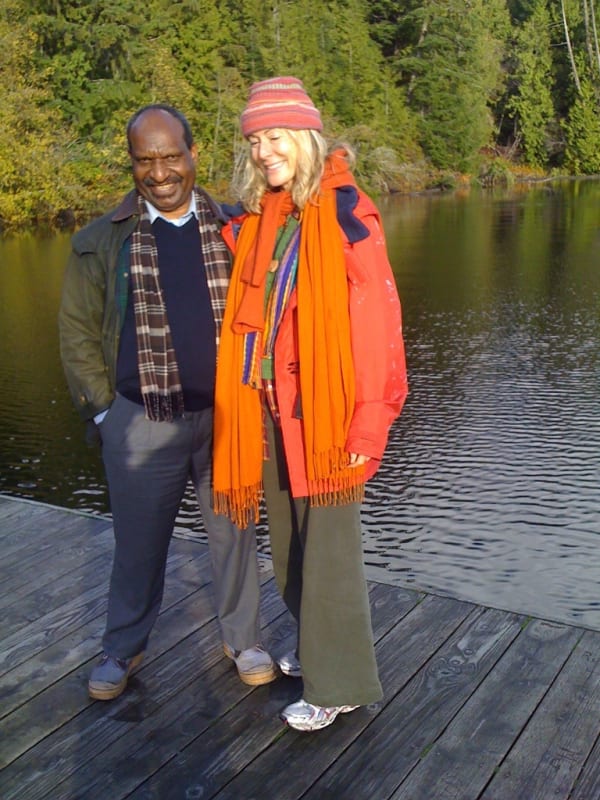 Rebecca Hossack with Dr. Michael Mell on Vancouver Island