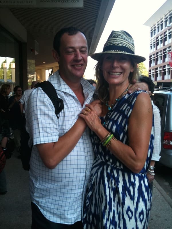 Rebecca Hossack with Stéphane Jacob in Darwin