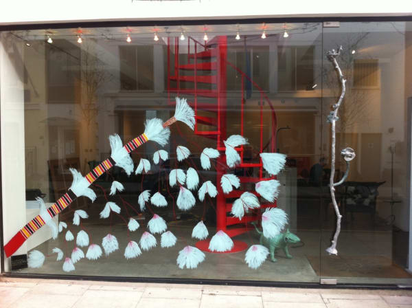 Rebecca Hossack Art Gallery window painted by artist Gali Yalkarriwuy Gurruwiwi