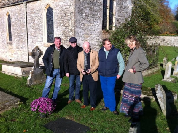 Rebecca Hossack with Robert Parson and Time Stone at Cromalty, Scotland