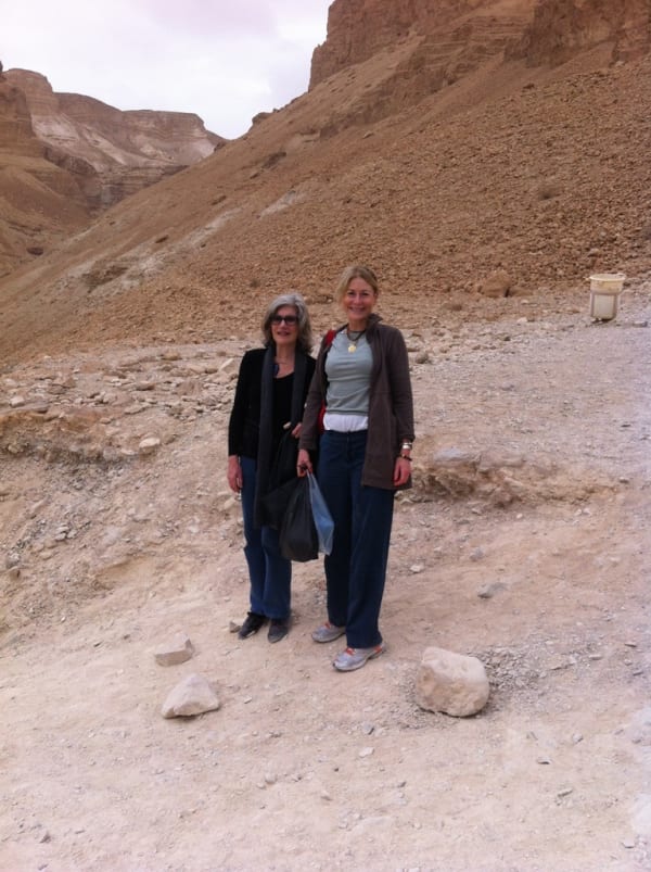 Rebecca Hossack and the Duchess of Hamilton in Israel