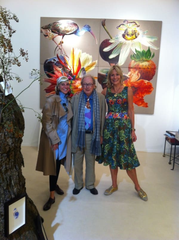 Rebecca Hossack with Lord and Lady McAlpine at the Rebecca Hossack Art Gallery