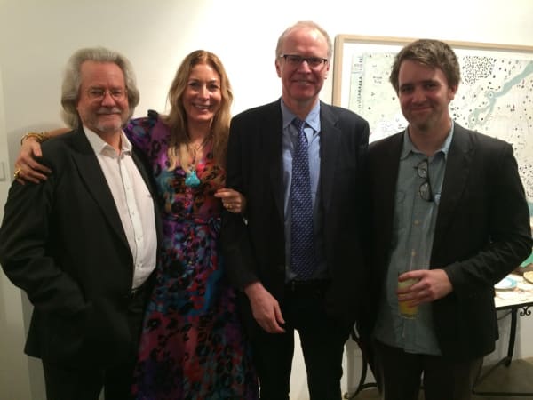 Rebecca Hossack with Professor Grayling at Rebecca Hossack Art Gallery