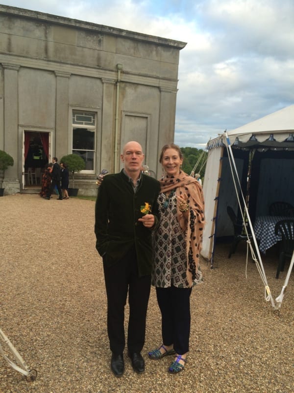 Rebecca Hossack with Edward Barker at Grange Park Opera