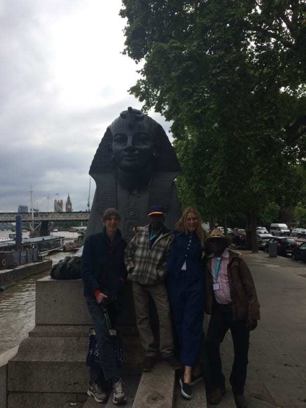 Rebecca Hossack with Matthew Sturgis, Mervyn Street and David Njuguna exploring London