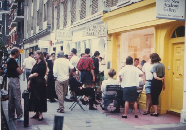 Outside Rebecca Hossack Art Gallery at 35 Windmill Street