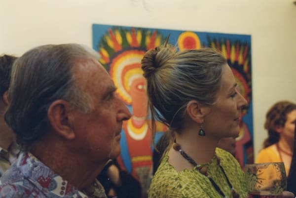 Rebecca Hossack at Mathias Kauage exhibition