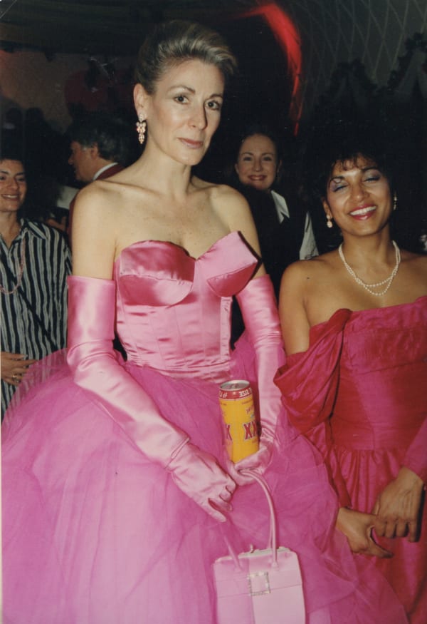 Rebecca Hossack wearing pink